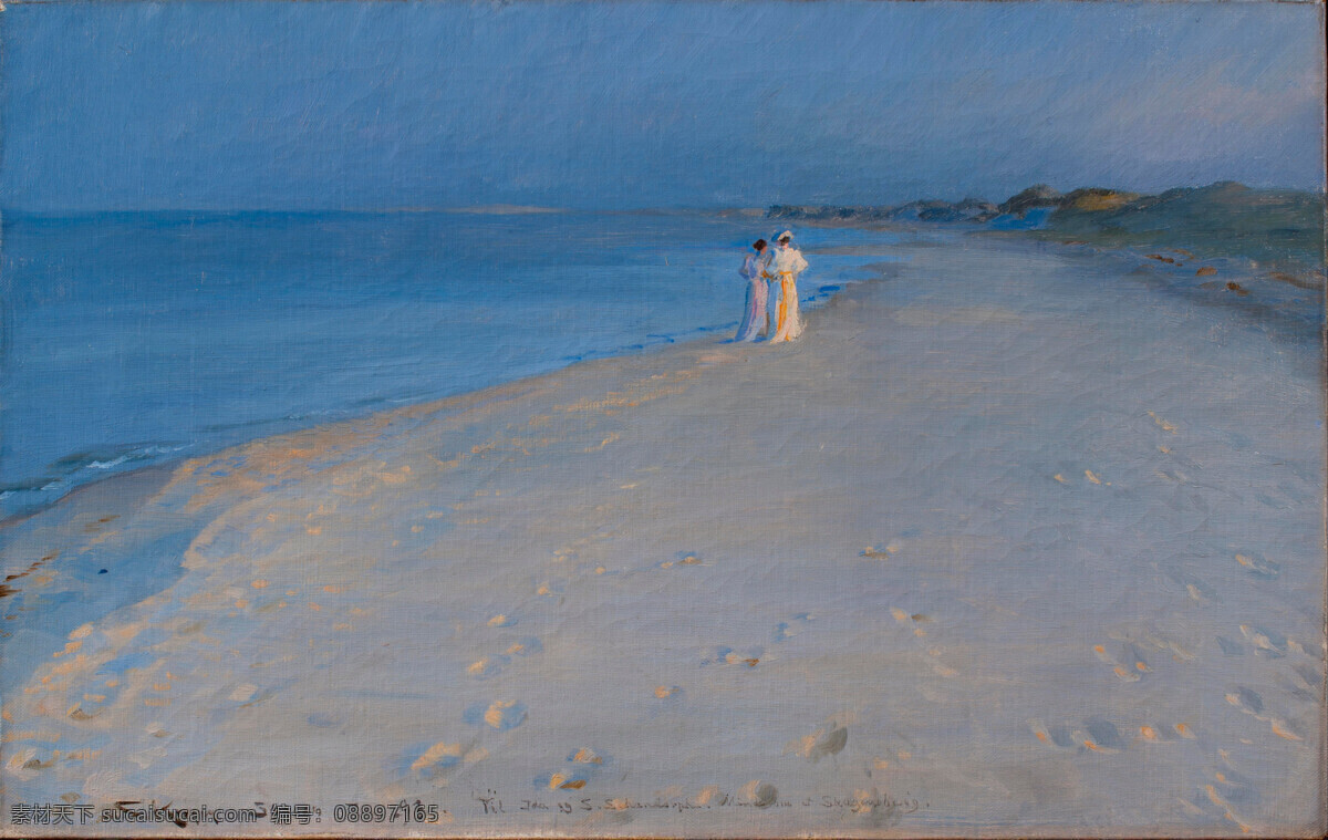 安娜 海滩 绘画书法 老师 散步 文化艺术 油画 滩 油画设计素材 油画模板下载 彼得 克莱尔 作品 英国画家 英国南部海滩 夏夜 玛丽克莱尔 19世纪油画 psd源文件