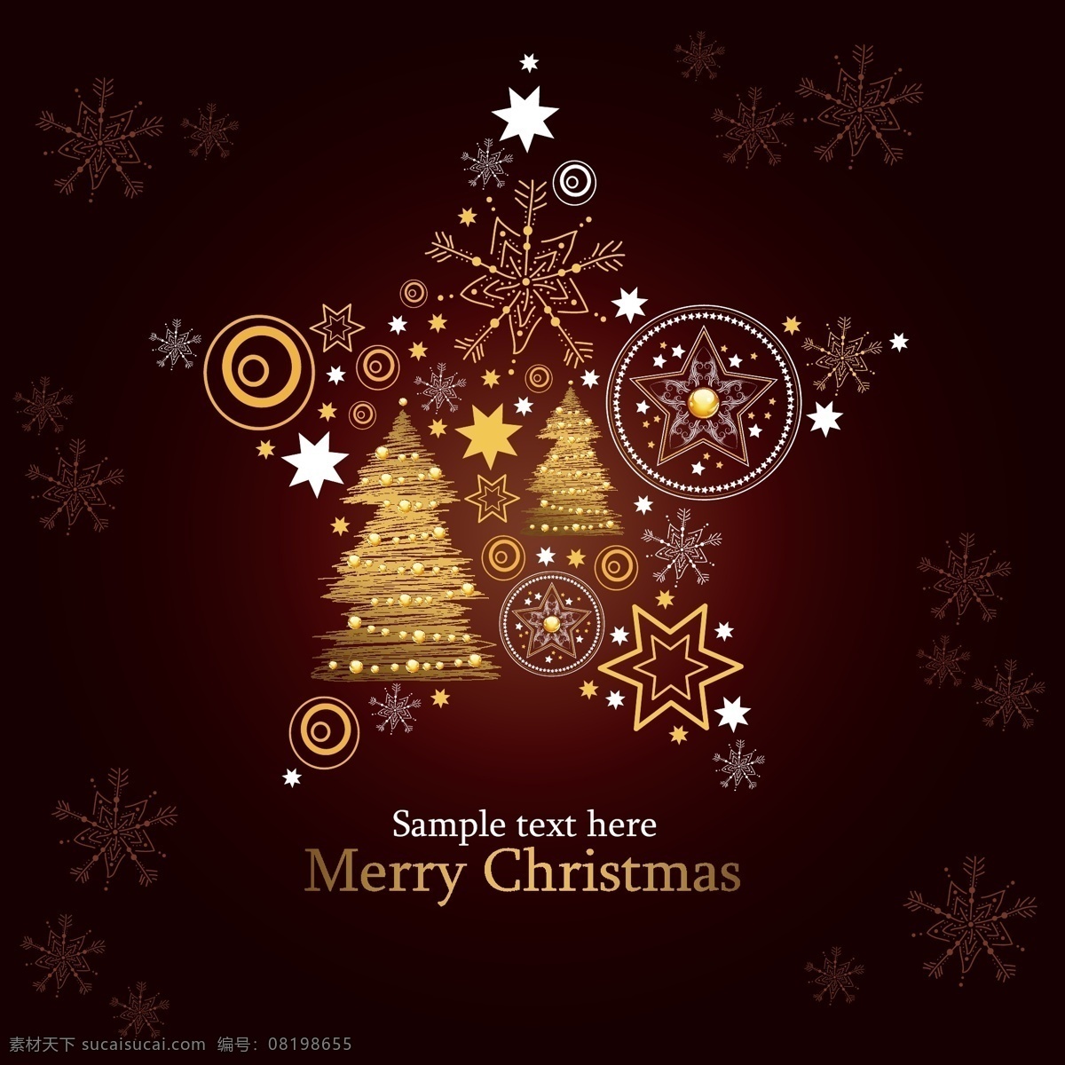 圣诞节 精美 贺卡 矢量 模板 christmas merry 设计稿 圣诞树 图案 雪花 五角星 圆圈 节日大全 源文件 节日素材