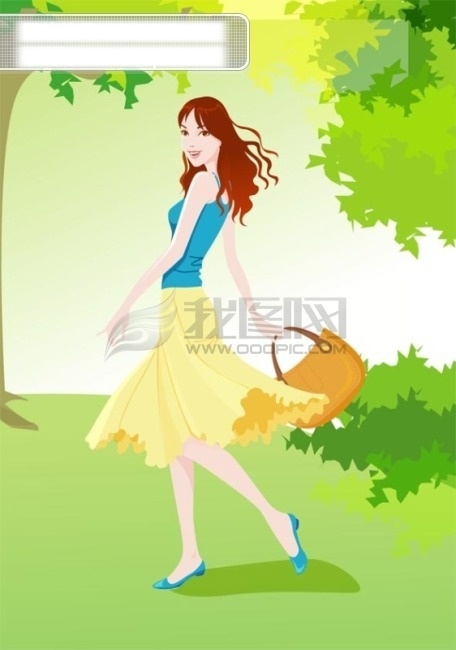 裙 舞 飞扬 包 购物 美女 女孩 女生 女性 矢量图 矢量人物
