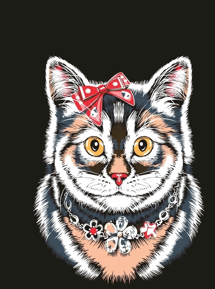 矢量 可爱 加菲猫 漂亮 彩色 底纹边框 背景底纹