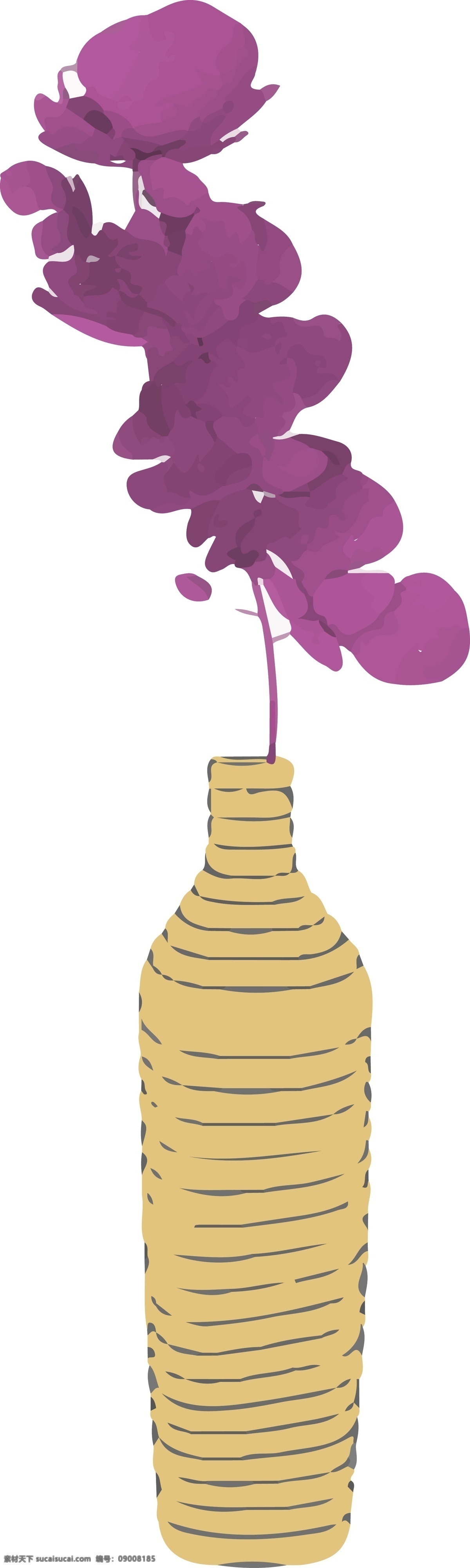 简约 扁平 手绘 花 元素 商用 植物 花瓶 图形