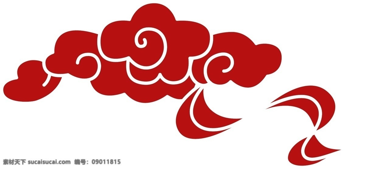 朱砂 红中 国风 祥云 朱砂红 中国风 云朵 白色