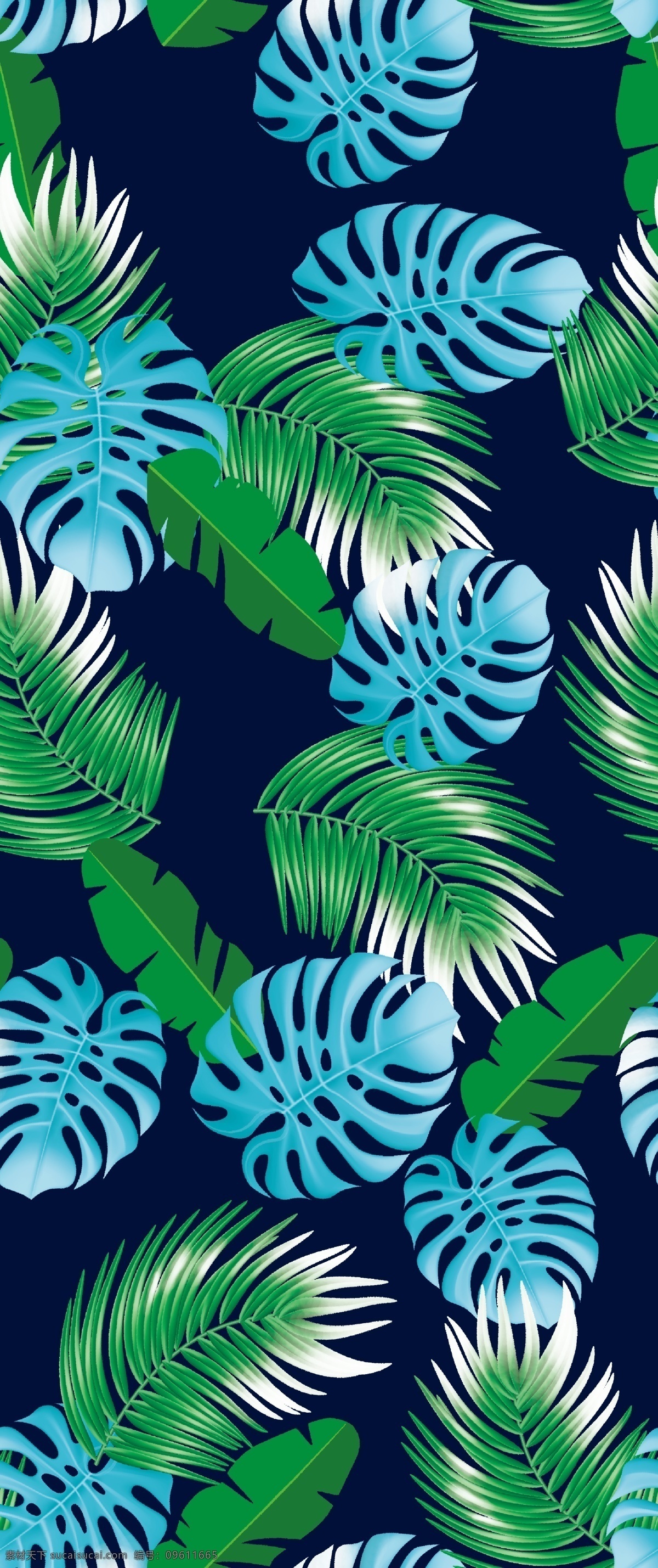 热带叶子 叶子 热带植物 龟背叶 女装 印花 数码