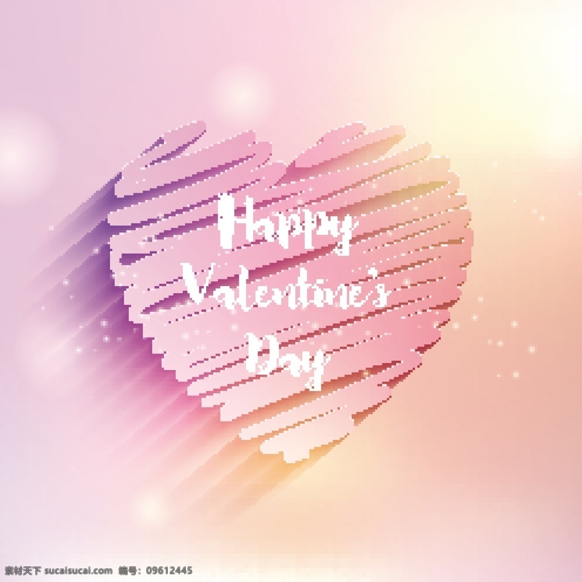 创意 情人节 爱心 涂鸦 矢量图 光晕 happy valentines day 粉色