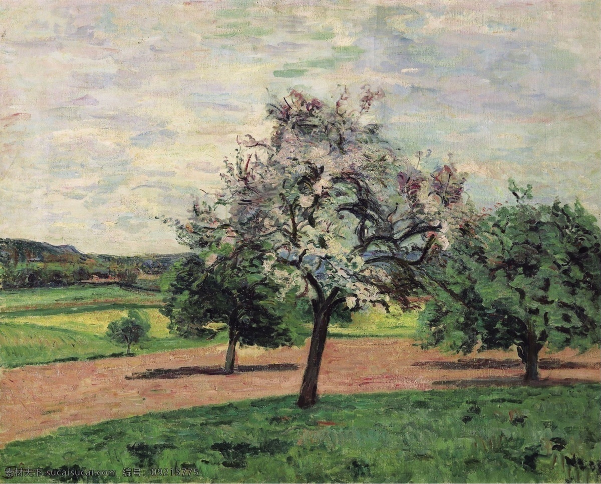 guillaumin 印象派 风景 人物 田园 油画 装饰 法国 画家 阿曼 吉 约曼 armand iledefrance blooming trees apple