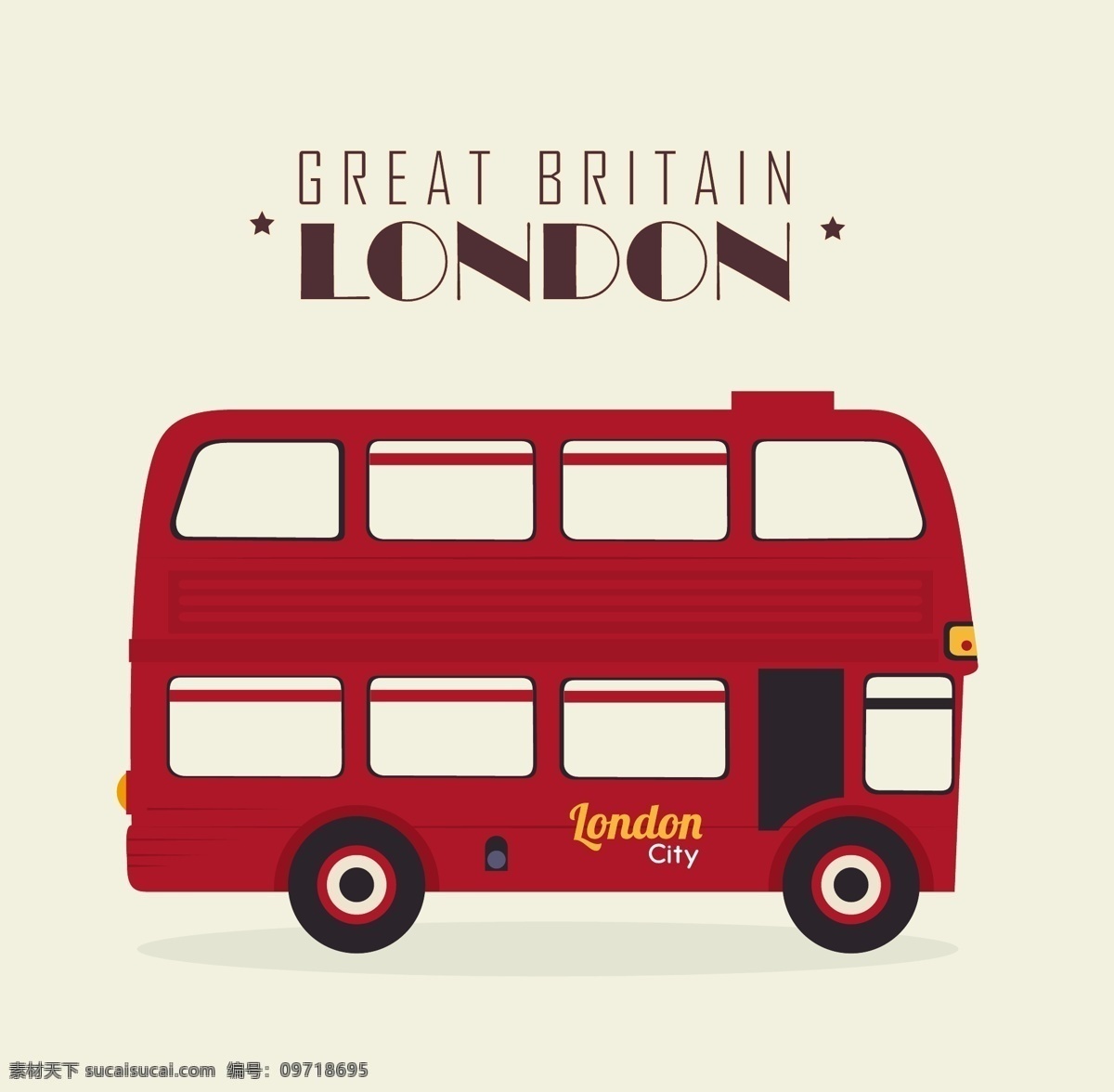 伦敦双层巴士 伦敦 双层巴士 旅游 英国 矢量图 eps格式 白色