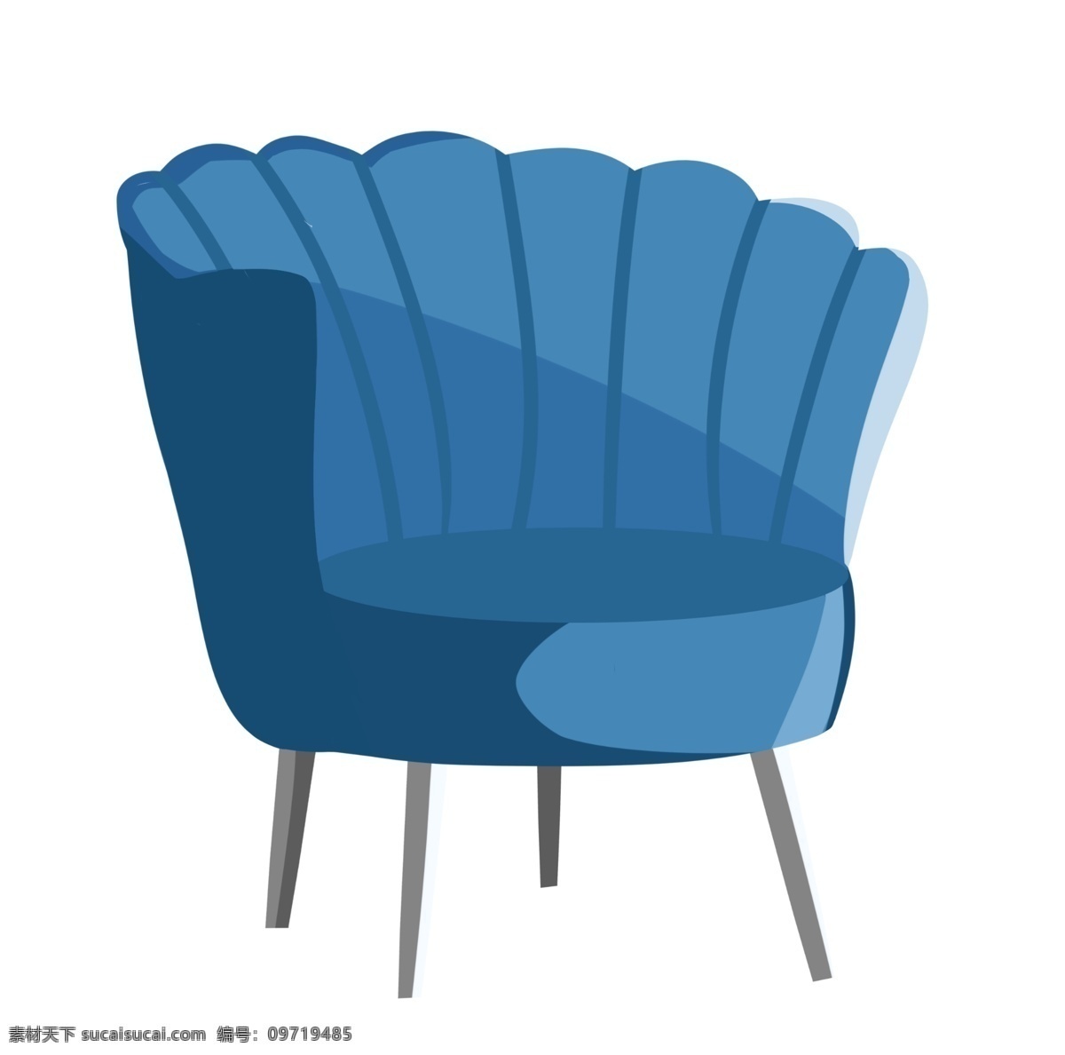 蓝色沙发椅子 舒适 家具 沙发