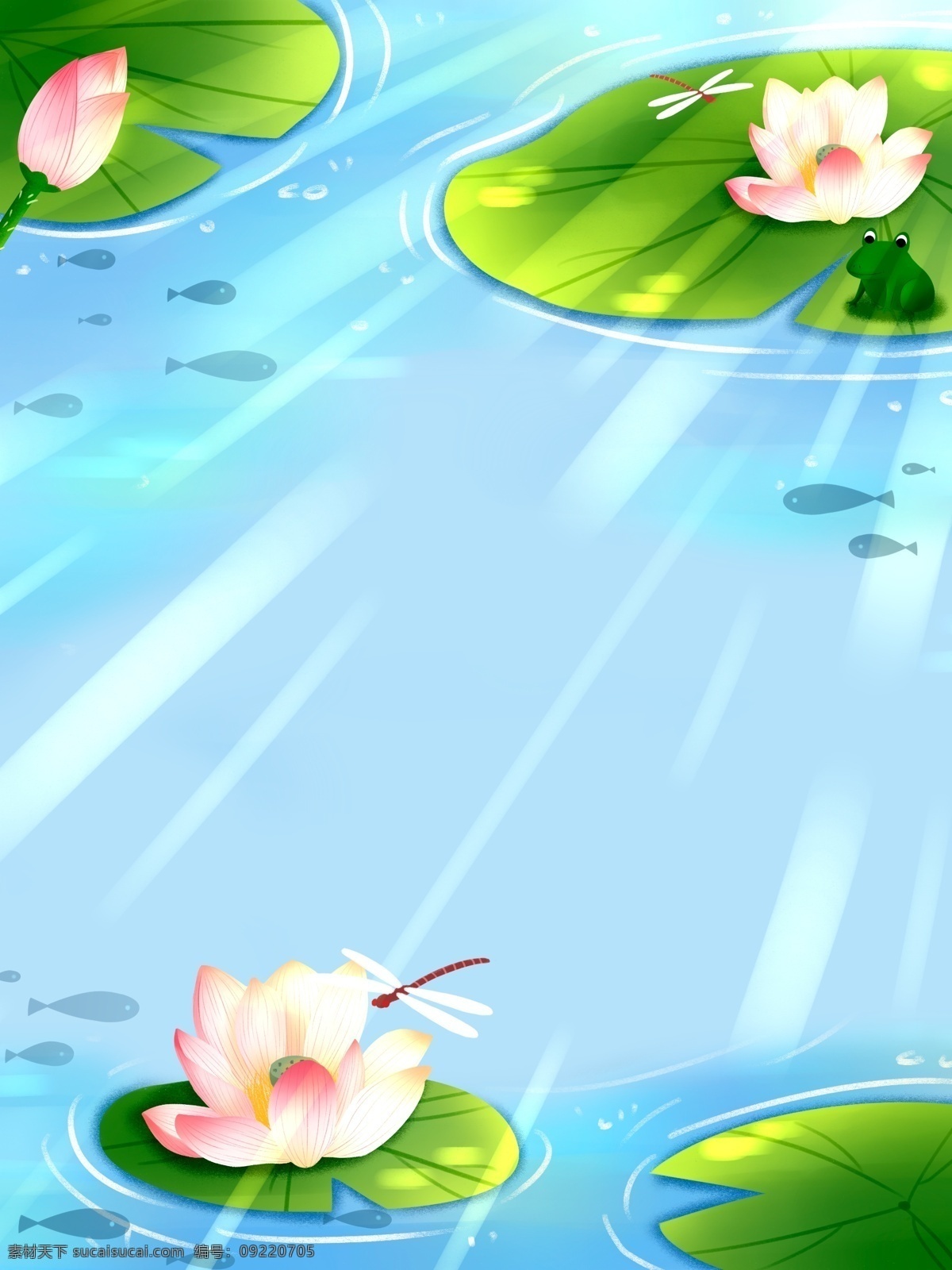 中国 风 传统 荷花 插画 背景 唯美背景 中国风背景 荷塘背景 赏荷花 插画背景 荷花背景 夏天背景