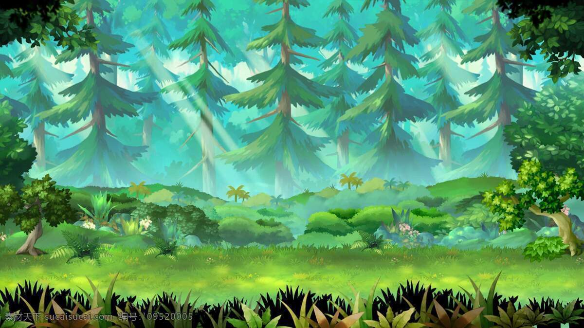 森林动画场景 森林场景 手绘 动画场景 树林 动漫森林 动漫动画 风景漫画