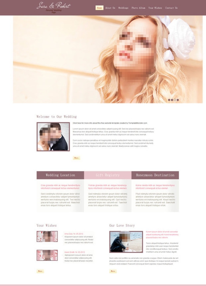 婚礼 现场 粉色 模板 粉红色 情侣 结婚 婚纱摄影 企业 网站 唯美 公司 中文模板 web 界面设计 html
