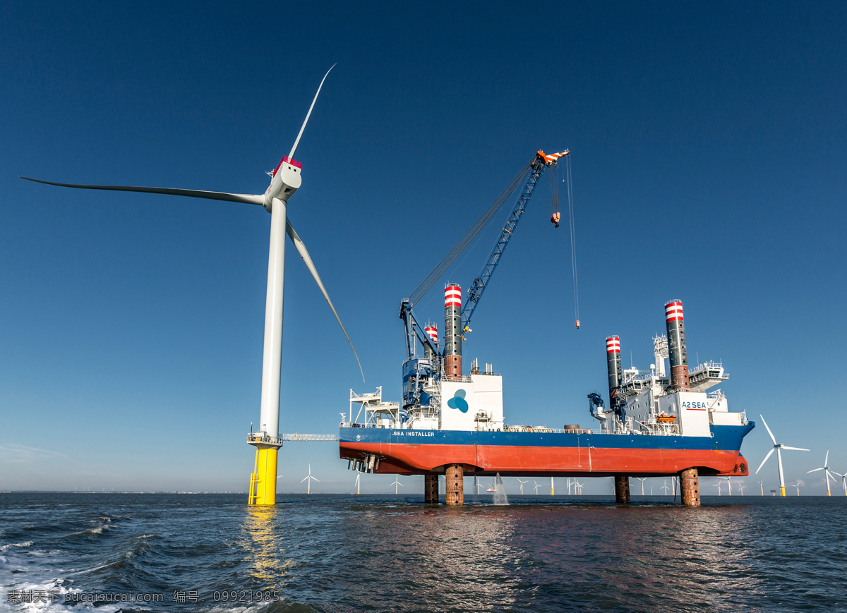 风力发电 节能 能源 资源 清洁能源 低碳 家庭用电 电能 天空 风电 设备 电力 供电 供电设施 海洋 平台 海洋资源 风能 工业生产 现代科技