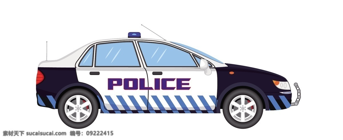 卡通 警车 多种 交通工具 矢量图 矢量