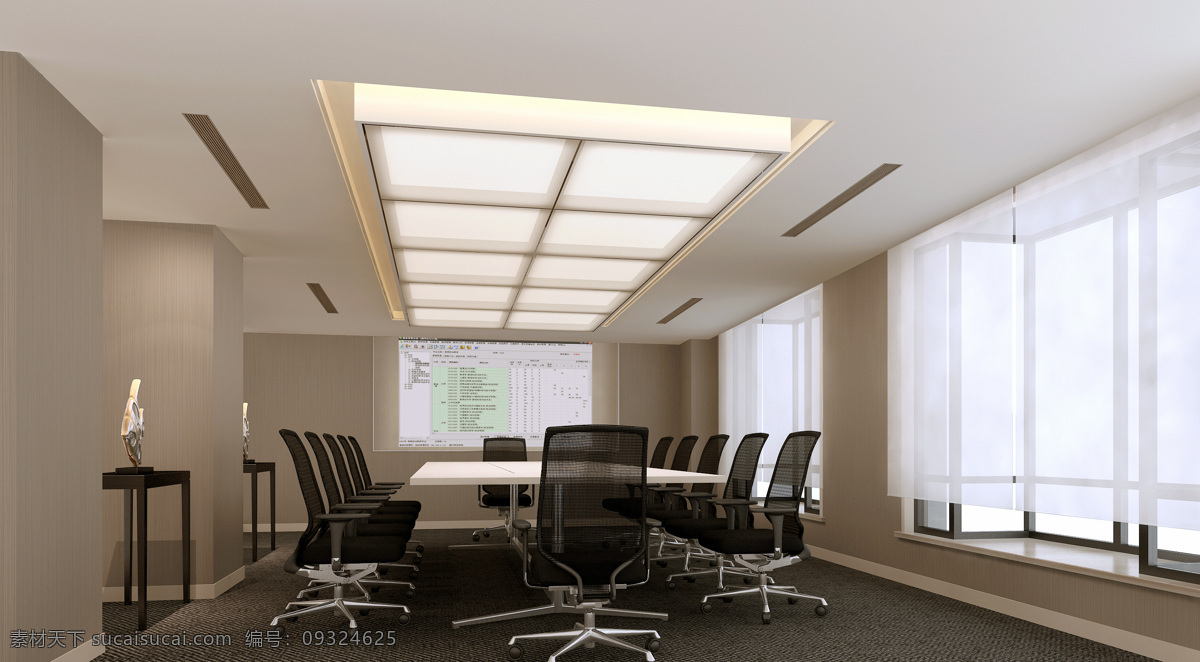 会议室 环境设计 室内设计 椅子 电子屏幕 家居装饰素材