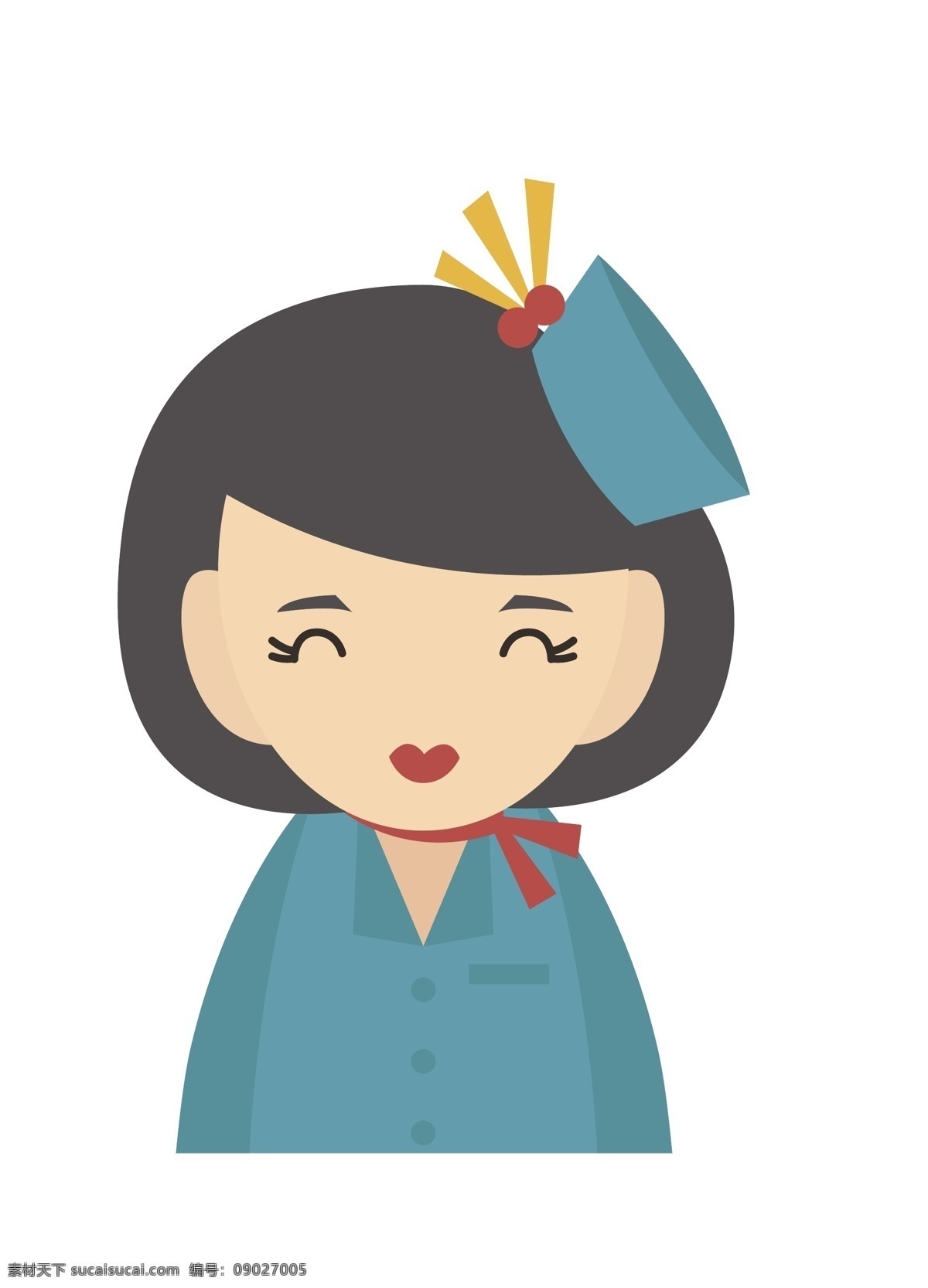 卡通 女 军人 人物 图标 工作 人员 行业 扁平 创意 矢量人物 卡通人物
