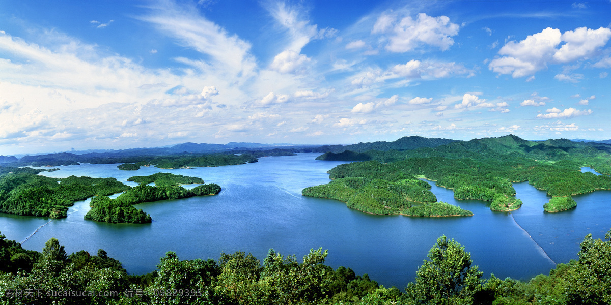 仙女湖 湖 新余 蓝天 岛湖 江西 自然风景 自然景观