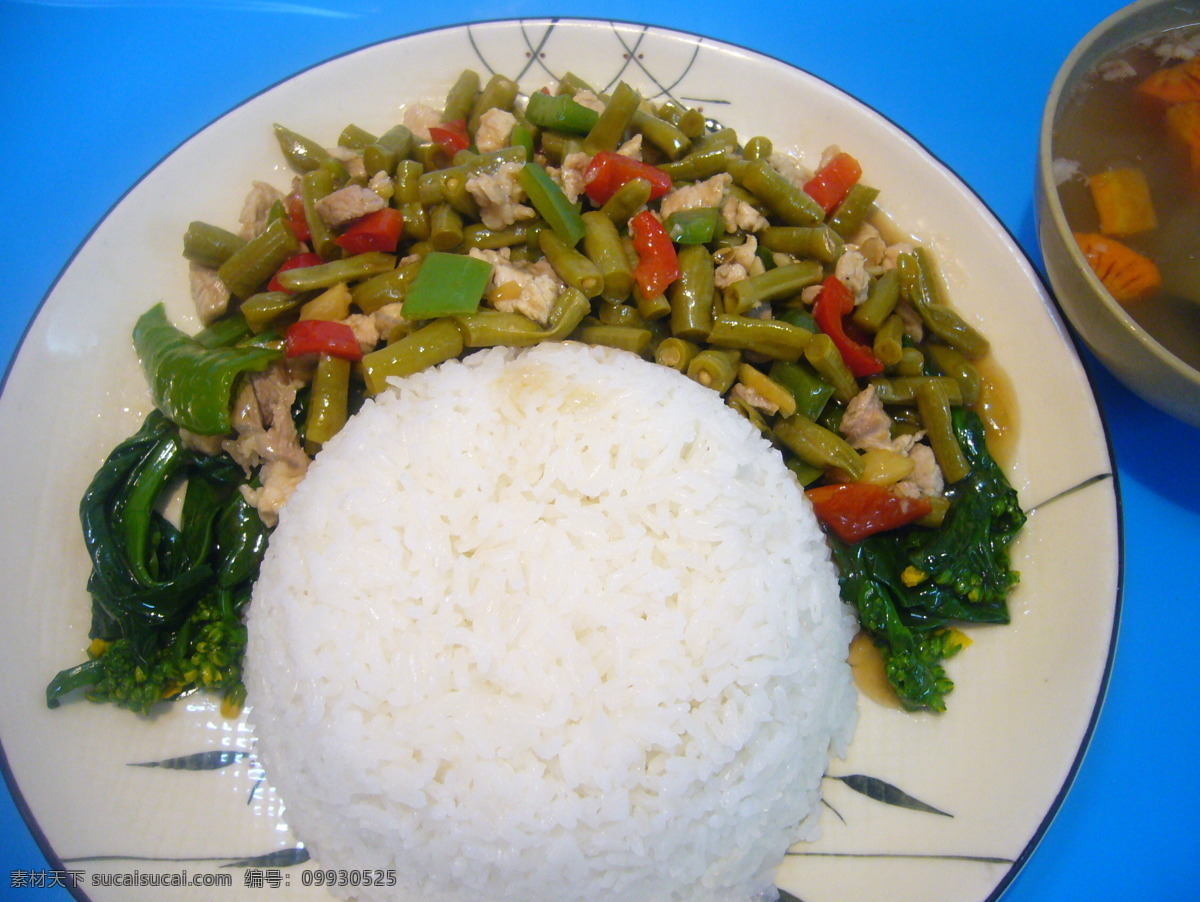 酸豆角肉沫饭 酸豆角 肉沫 菜心 米饭 尖椒 传统美食 餐饮美食