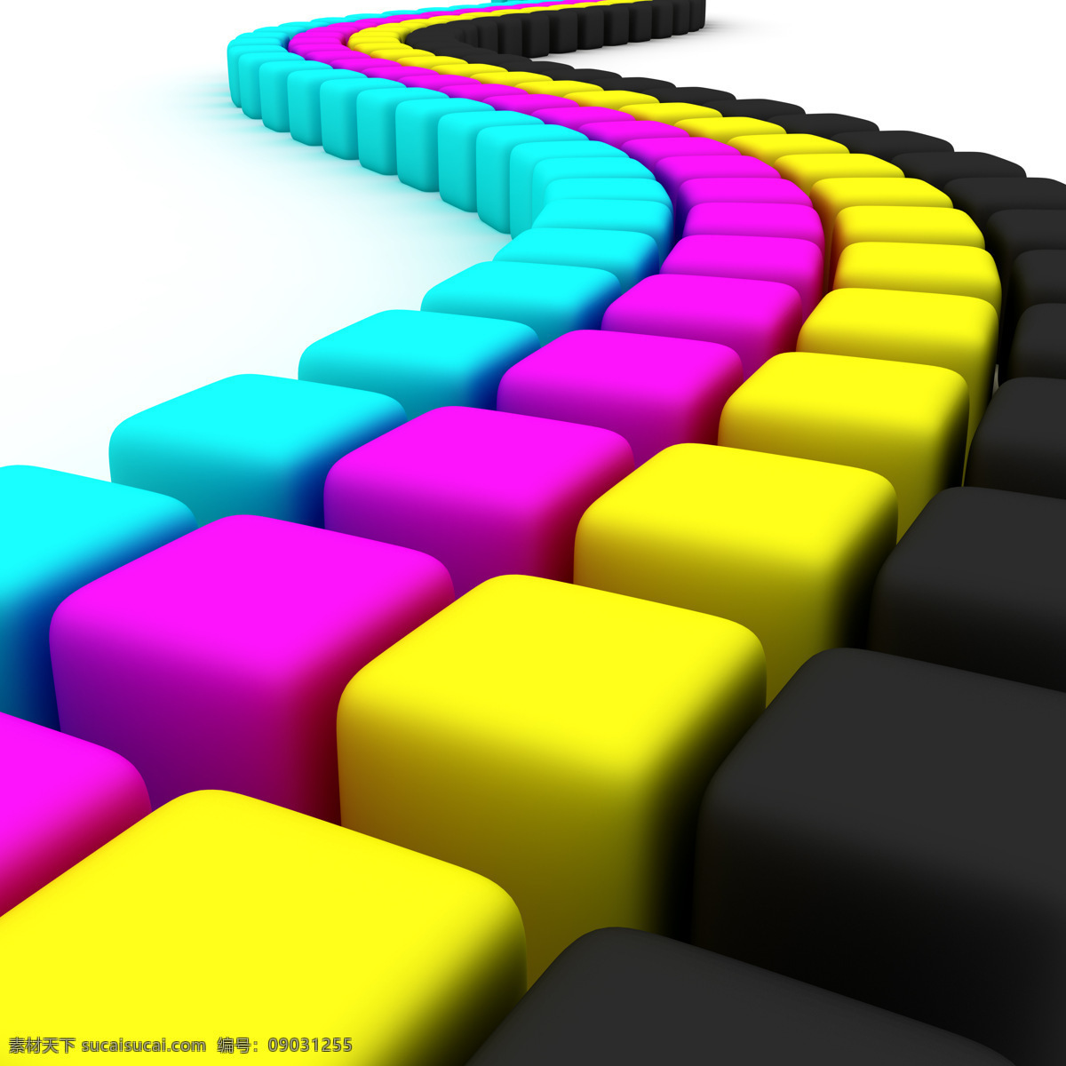 彩色 方块 组成 弯曲 道路 彩色方块 立体方块 颜料 蓝色 紫色 黄色 黑色 其他类别 生活百科