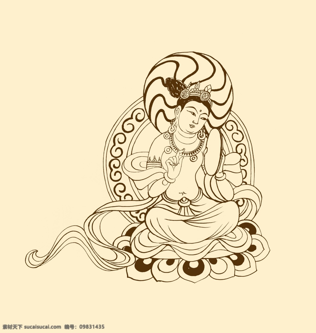 莫高窟 窟 晚唐 菩萨伎乐 壁画 敦煌 敦煌壁画 飞天 白描 中国画 扁鼓 人物 分层 源文件
