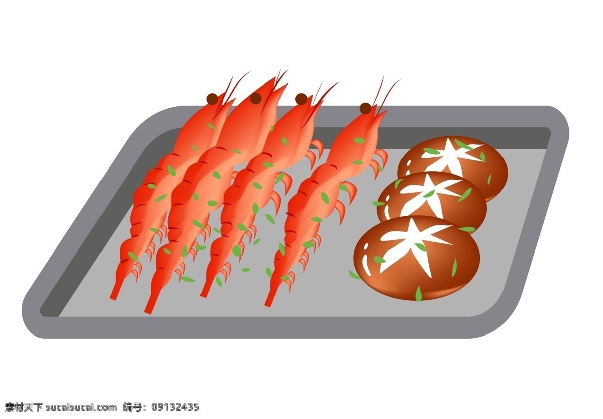 盘 烧烤 大虾 香菇 一盘虾 烧烤大虾 烤香菇 蔬菜 美食 香辣烧烤 烤虾 食用菌 菌类蔬菜