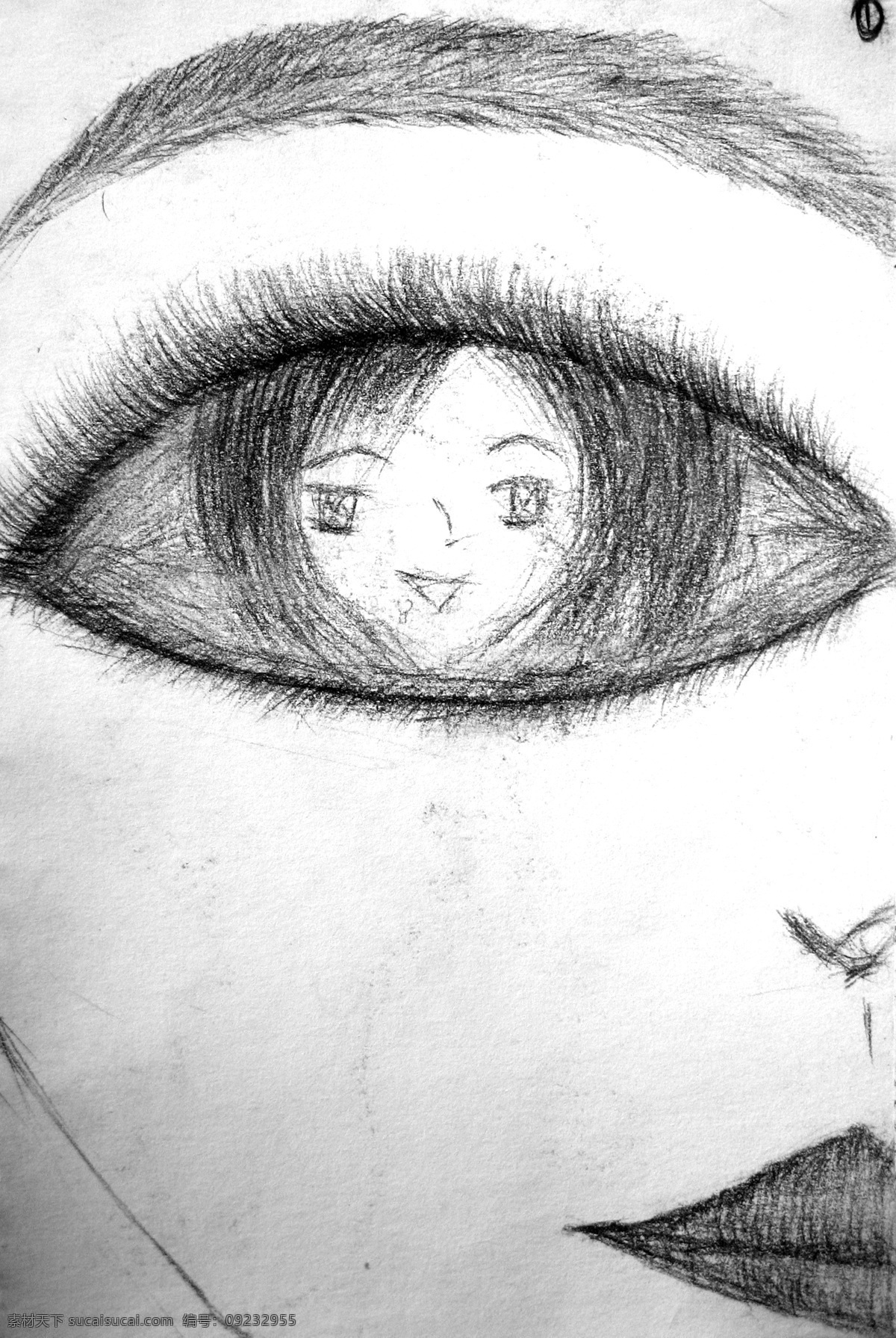 眼中 插画 创意 绘画 绘画书法 绘图 美术 女孩 人物 眼中的你 眼神 人物绘画 手绘 文化艺术 插画集