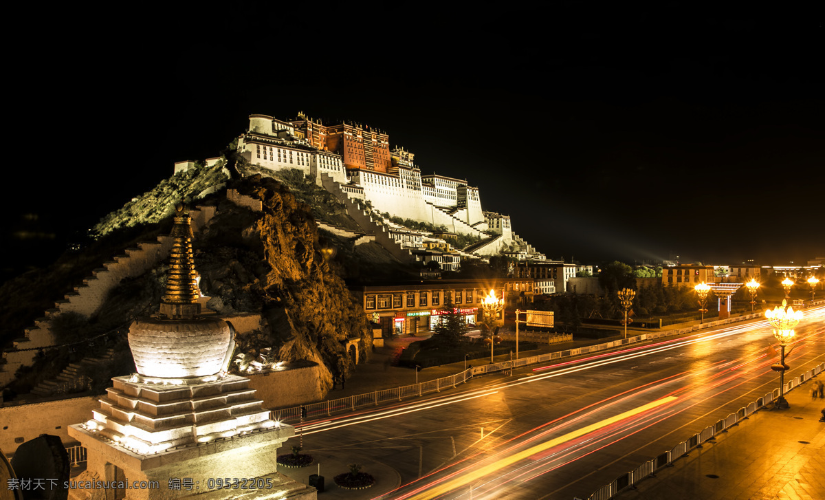 布宫夜景 布达拉宫 夜景 西藏 拉萨 建筑园林 建筑摄影