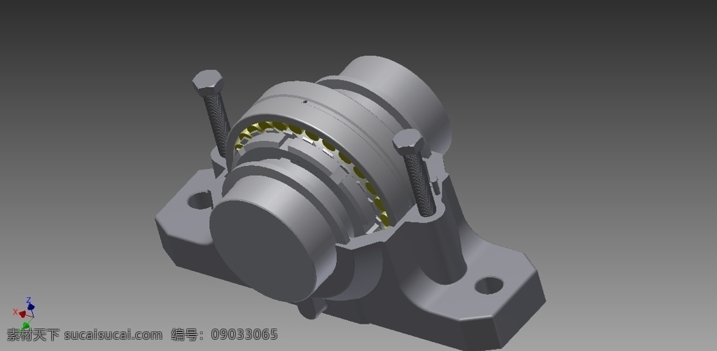 轴承座 机械设计 3d模型素材 电器模型