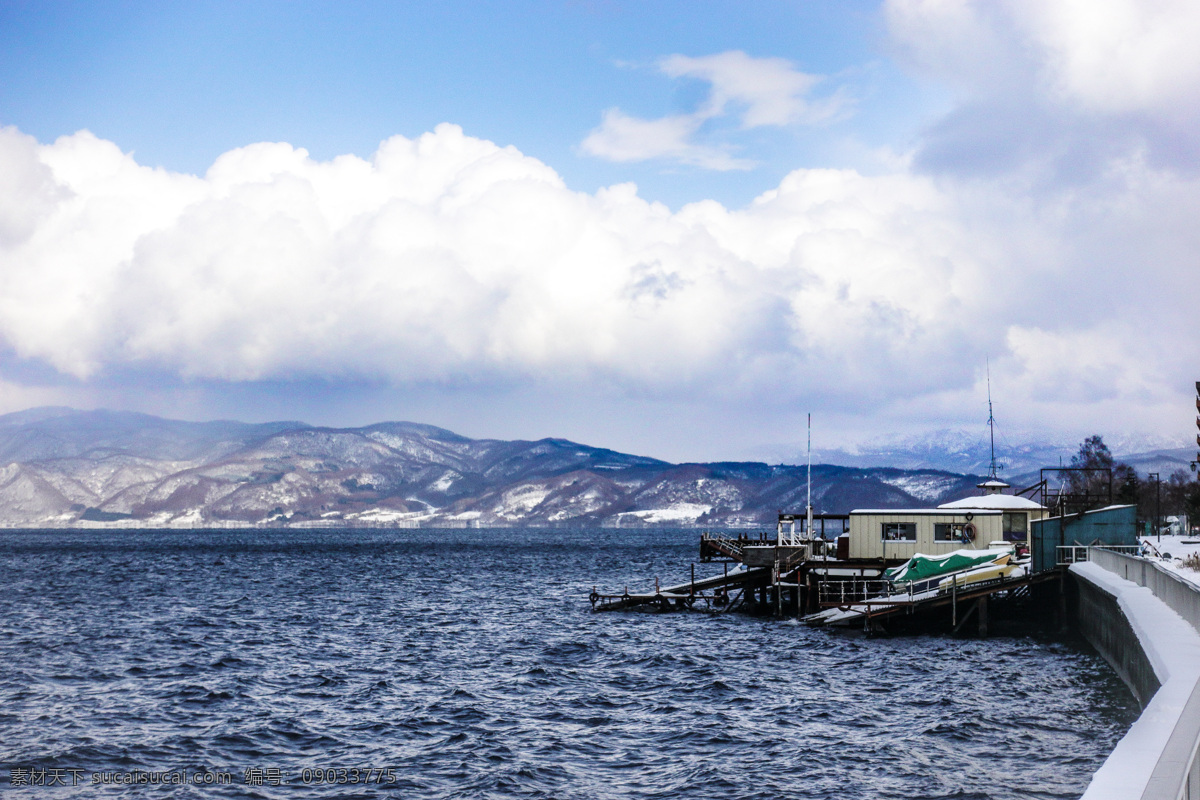 北海道图片 日本 北海道 雪山 水面 湖面 海面 海 海岸 山 电车 下雪 雪景 猴子温泉 温泉 旅游摄影 国外旅游