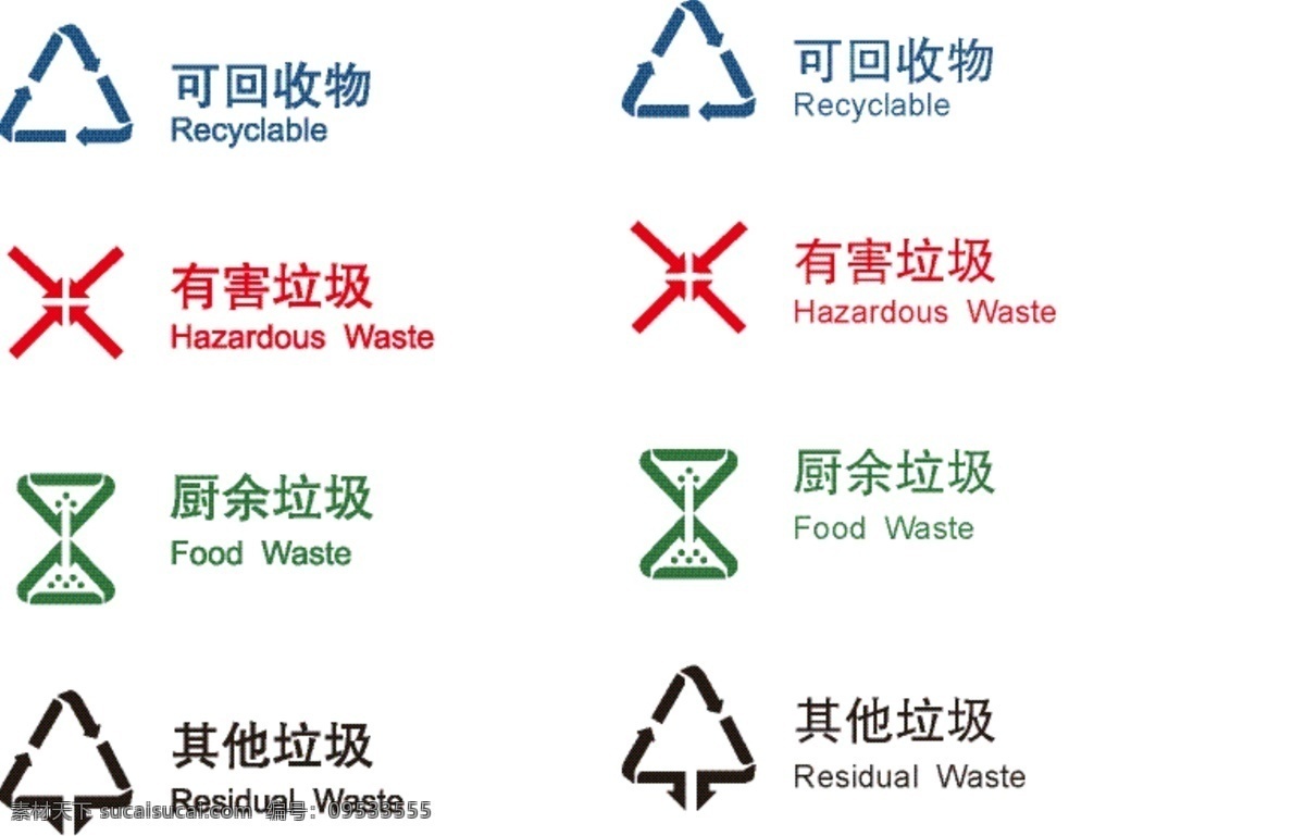垃圾 分类 统一 标志 垃圾分类 logo 不合层文件 标识 标志图标 公共标识标志