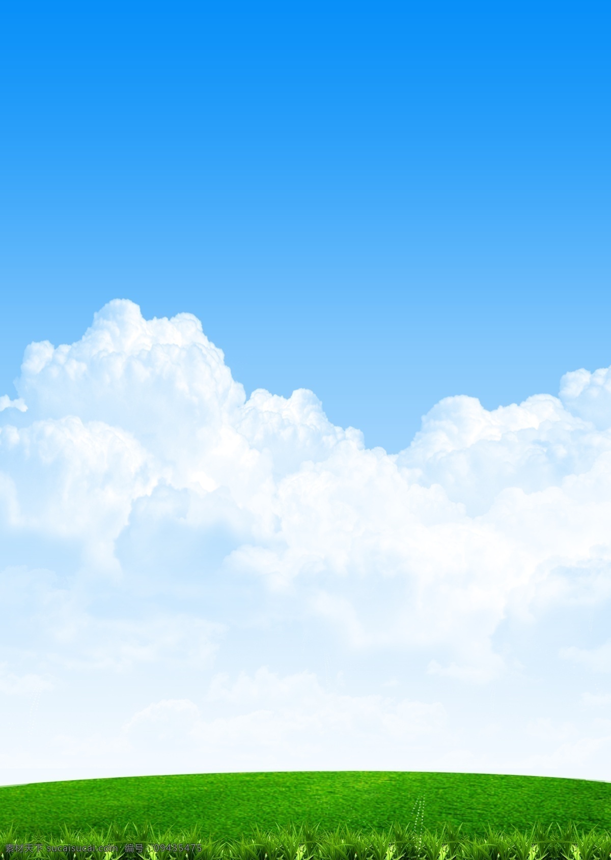 蓝蓝的天空 psd源文件 蓝天白云 草地 蓝天 白云 绿色草地 绿色 绿色树 绿树 树 大片云彩 大片云 碧蓝天空
