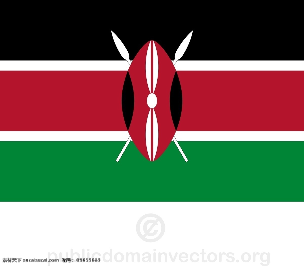 肯尼亚共和国 国旗 非洲 国家 旗帜 土地 州 肯尼亚 矢量图 文化艺术