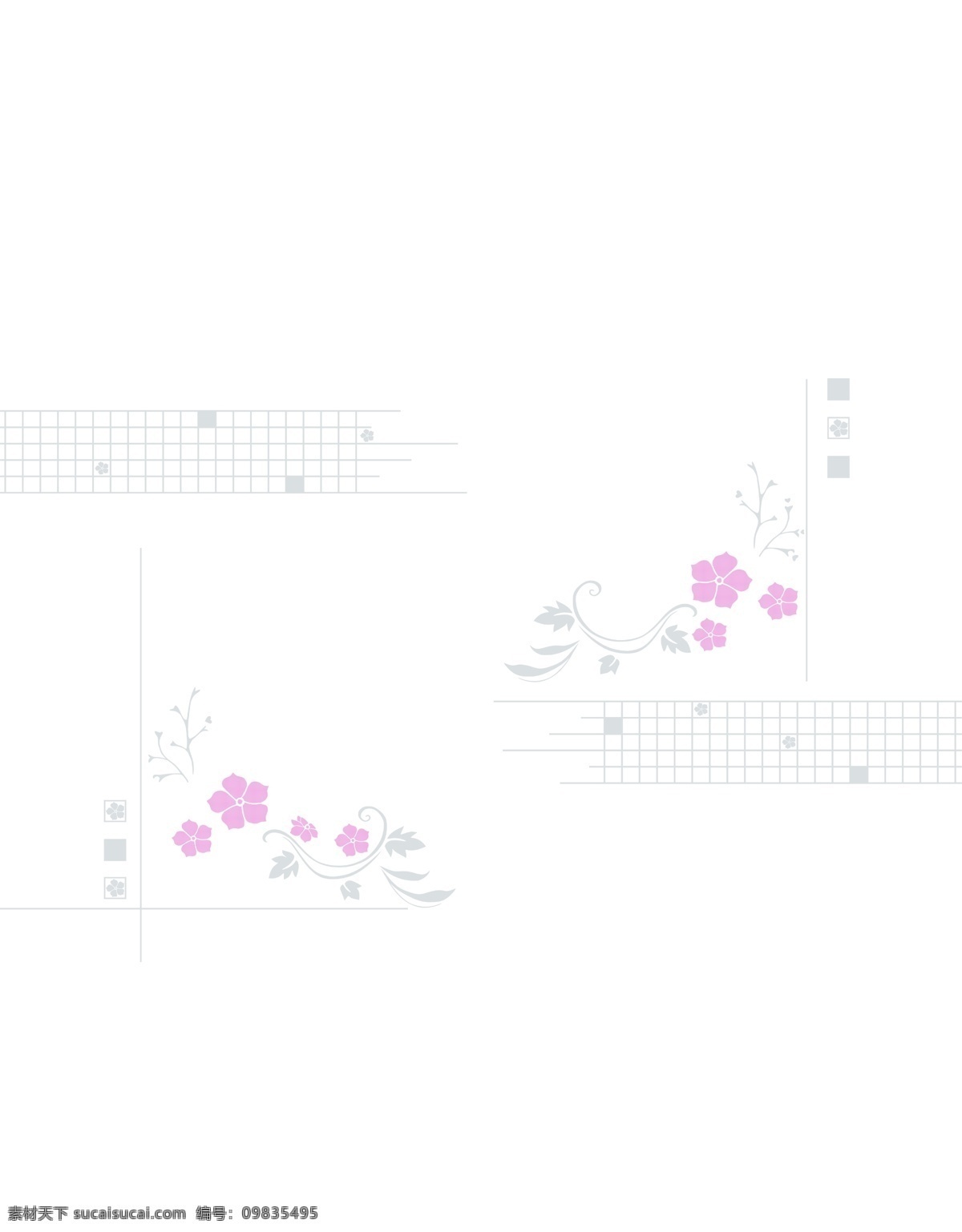 移门 图案 白色 方格 粉色 花朵 线条 psd源文件