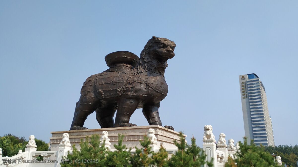沧州铁狮子 镇海吼 沧州 公园 铁狮子 建筑园林 雕塑