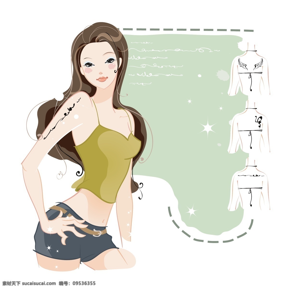 纹身 美女 矢量图 矢量素材 矢量图库 eps矢量 eps素材 素材库 美女矢量 妖娆美女 卡通美女 美女素材 个性美女 时尚美女 性感美女 甜美公主 女人 漂亮女孩 纹身美女 美女模特 女性女人 矢量人物 白色