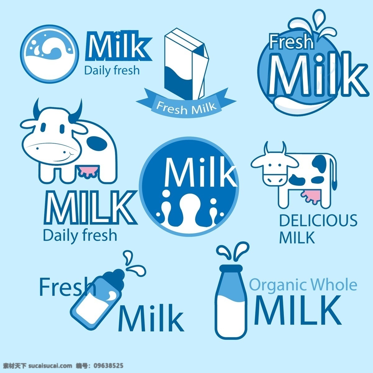 鲜奶包装标签 牛奶 奶牛 标签 徽章 卡通牛 奶牛图标 鲜奶 奶瓶 牛奶商标 设计品牌 国外品牌 商标设计 牛奶标签 图标 酸奶 乳酸菌 酸乳 卡通奶牛 包装设计