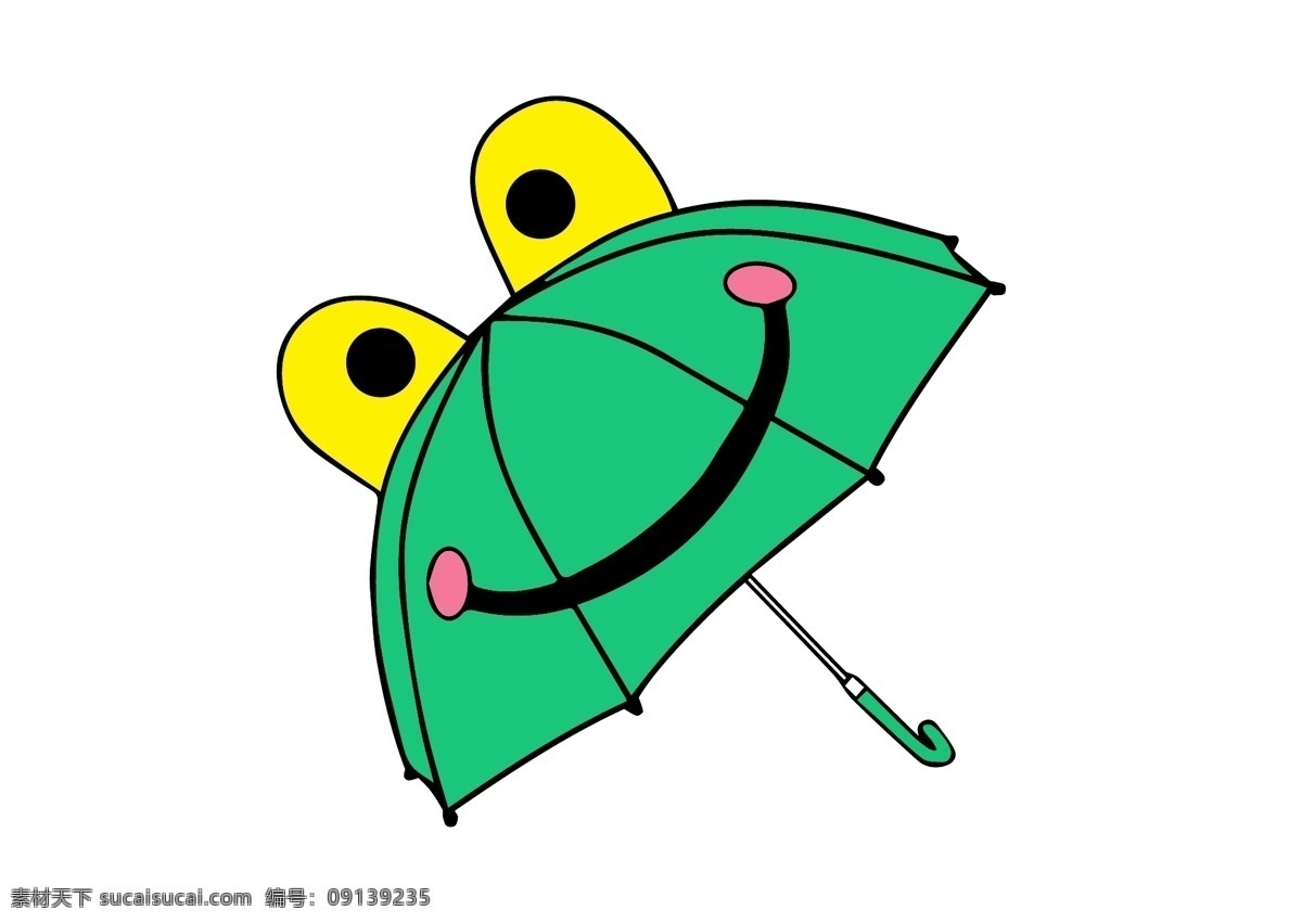 卡通伞 青蛙伞 卡通雨伞 雨伞矢量 伞把 可爱的伞 雨伞素材 卡通素材 卡通设计