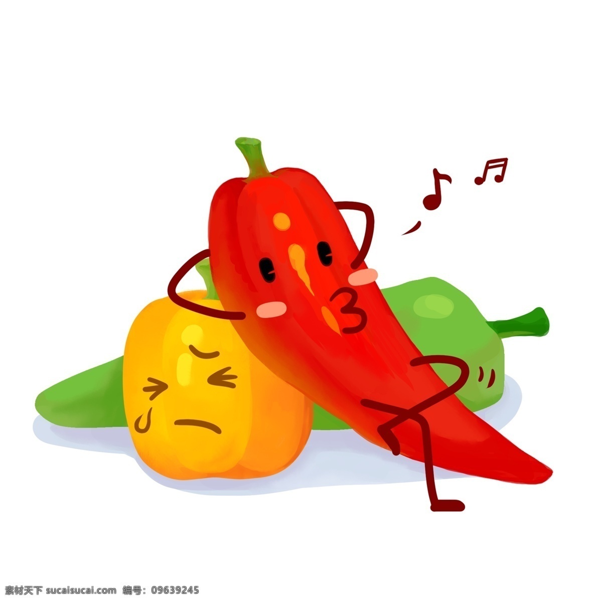 辣椒 青椒 蔬菜 果实 立秋 秋分 收获 丰收 植物 卡通 秋天 表情 蔬果 可爱卡通 拟人化 设计元素 元素