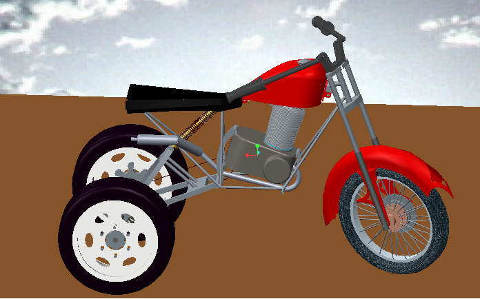 摩托车 轮子 三轮车 3d模型素材 其他3d模型