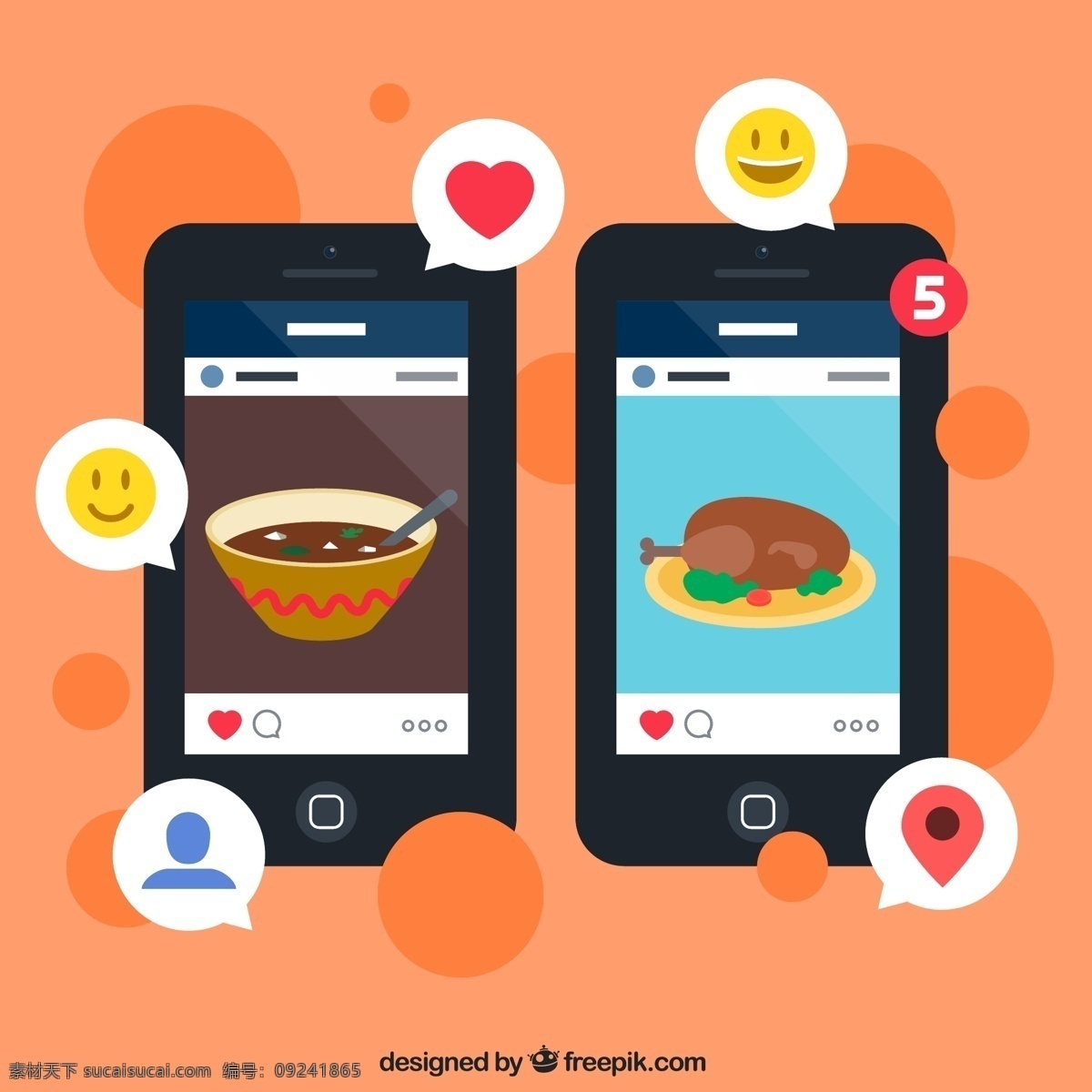 手机 送 餐 app 界面 表情 餐饮 地标 汤 烧鸡 图标 矢量图 ai格式 橙色