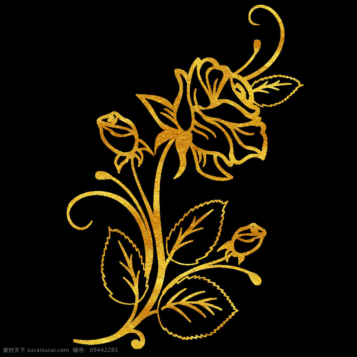 玫瑰 金边 钩花 边框 点缀 角纹 中式 复古 传统花边 传统花纹 欧式 分层