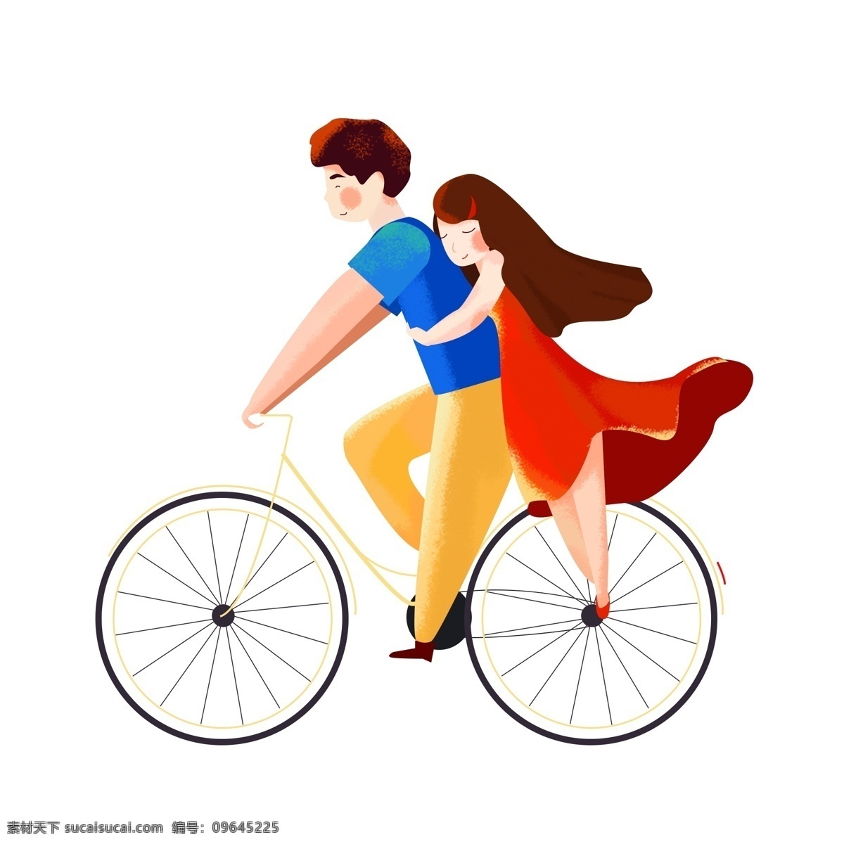 情人节 情侣 骑 单车 卡通 浪漫情人节 情人节约会 情侣骑单车 去 旅行 浪漫旅行 单车之旅