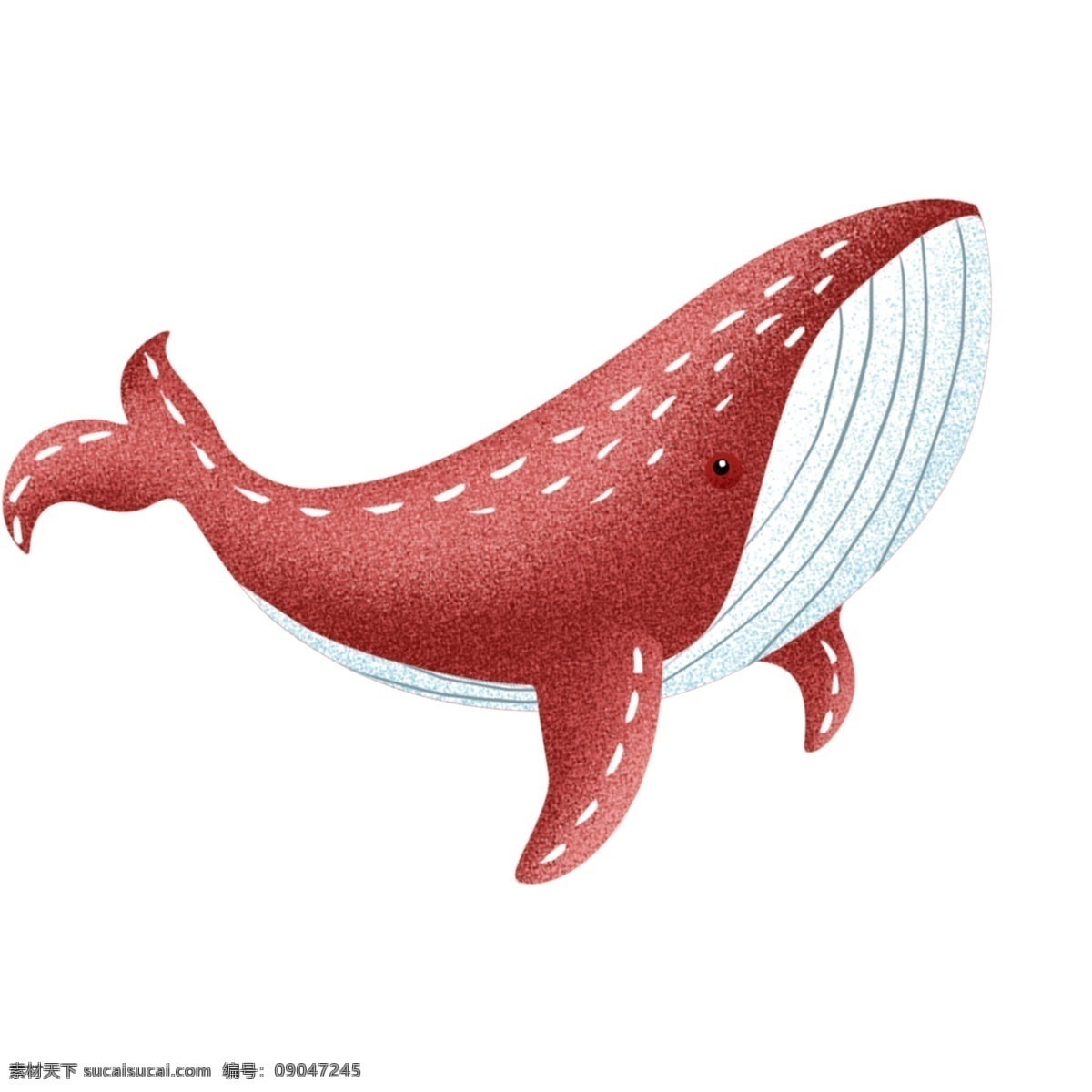复古 肌理 一头 鲸鱼 卡通 复古肌理 手绘 海洋生物 插画 治愈系