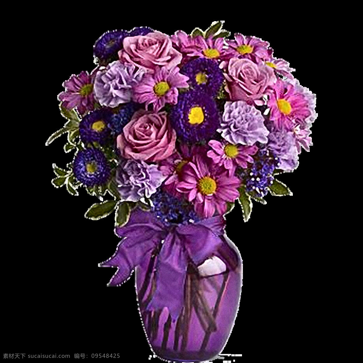紫色 花瓶 插花 花朵 唯美 高清 盆景 绿植 花木 盆花