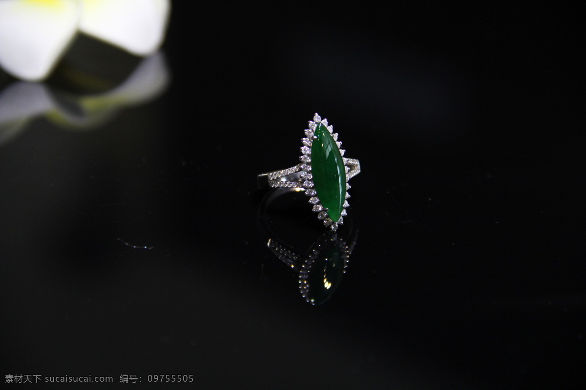 帝王 绿 翡翠 戒指 碧玉 绿色 钻石 镶嵌 生活素材 生活百科