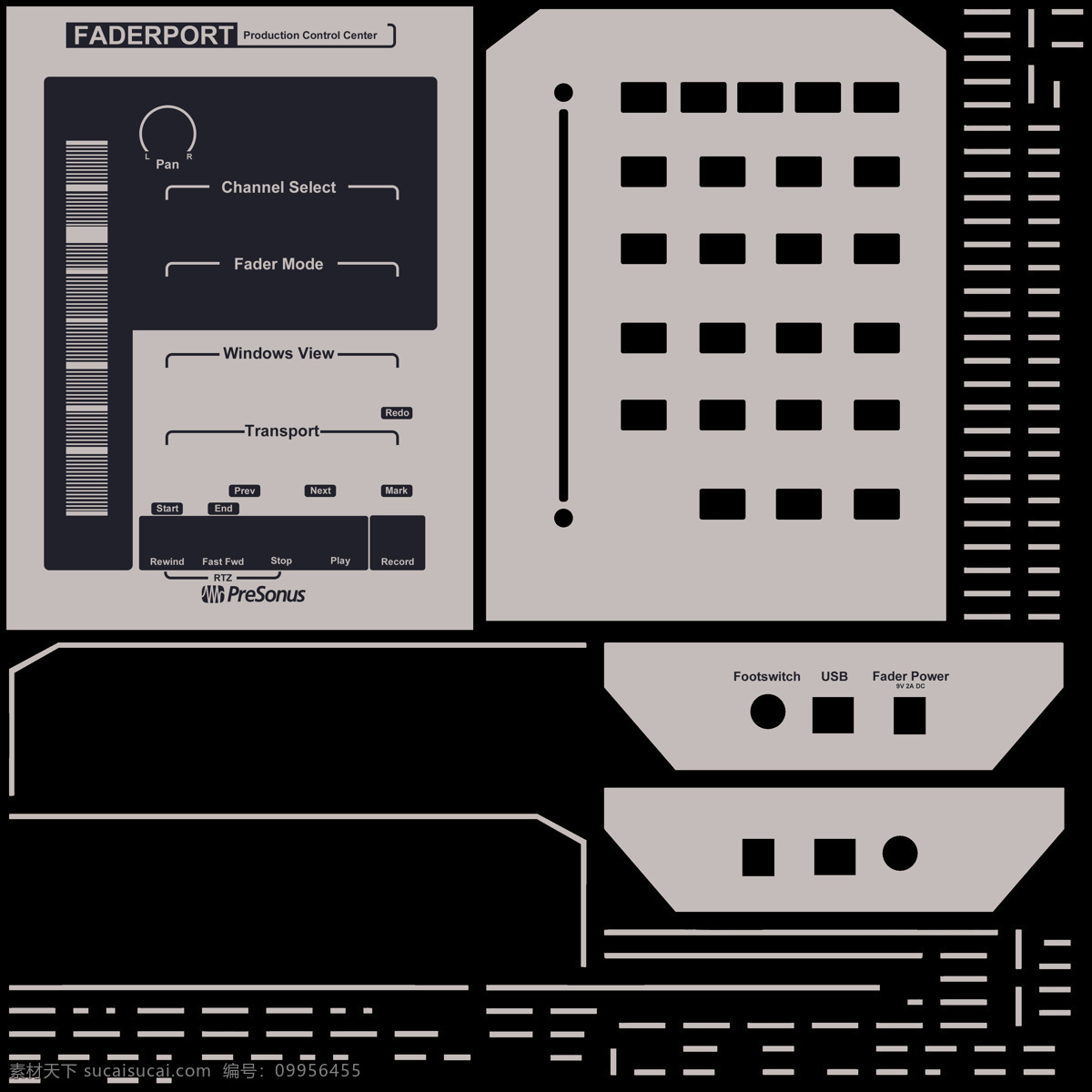 小型 工作室 控 台 presonus 电器 数码电器 faderport 控台 3d模型素材 电器模型