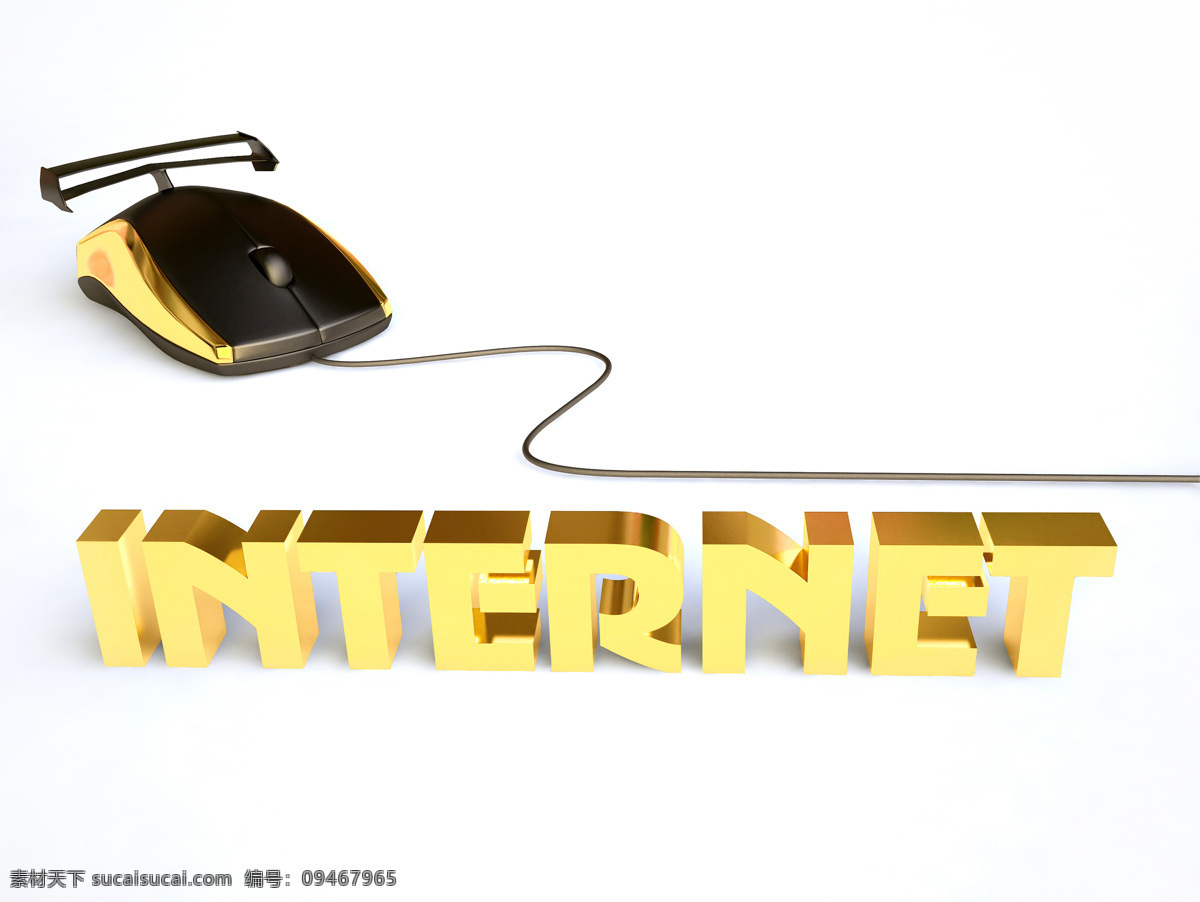 金色 字母 鼠标 现代科技 互联网 网络 高科技 电脑网络 通讯网络 网络主题 立体字 金色字母
