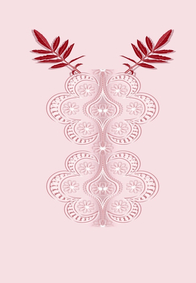 古典花纹 古典 抽象 花纹 红色 叶子 枝叶 淡粉色 底纹 移门图案 底纹边框