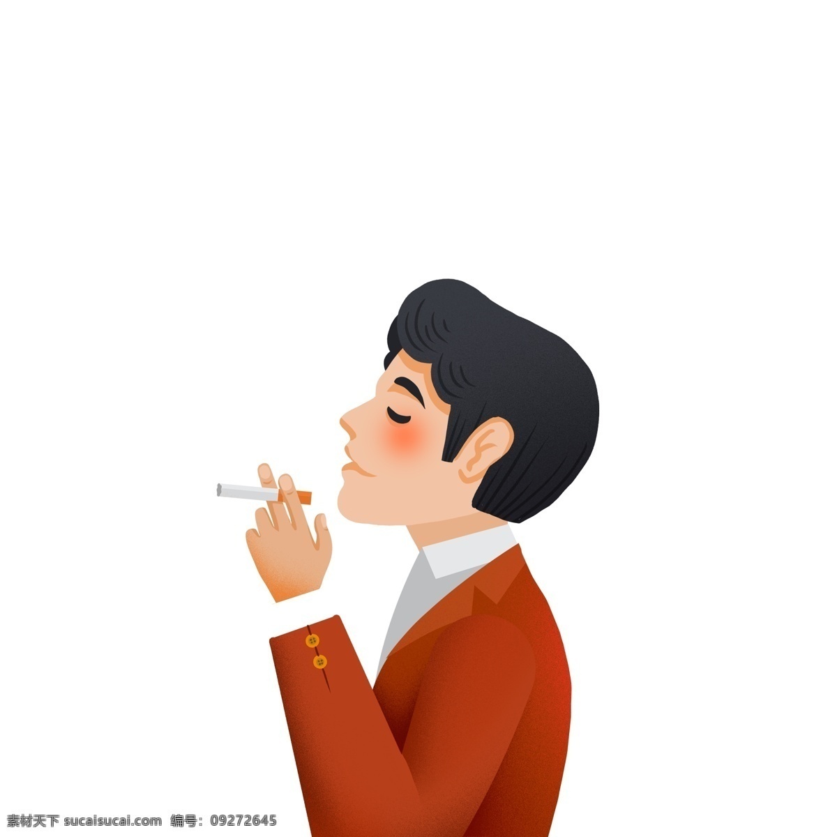 吸烟 男子 人物 元素 卡通人物 吸烟的人 男人 抽烟的人 创意元素 免抠元素