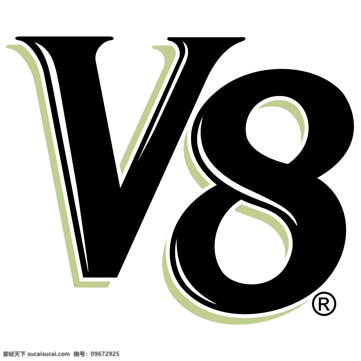 v8免费下载 v8 引擎 标识 标识为免费 psd源文件 logo设计