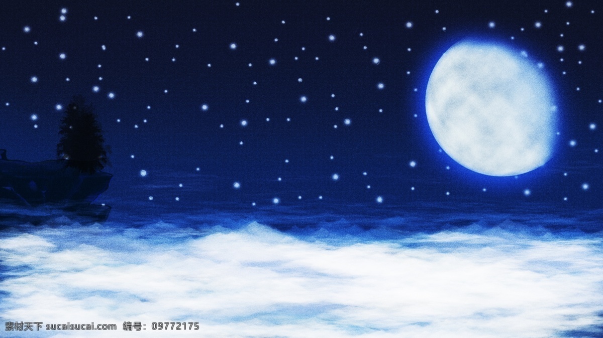 浪漫 夜空 广告 背景 星星 月亮 星空 云朵 月空 广告背景 宇宙