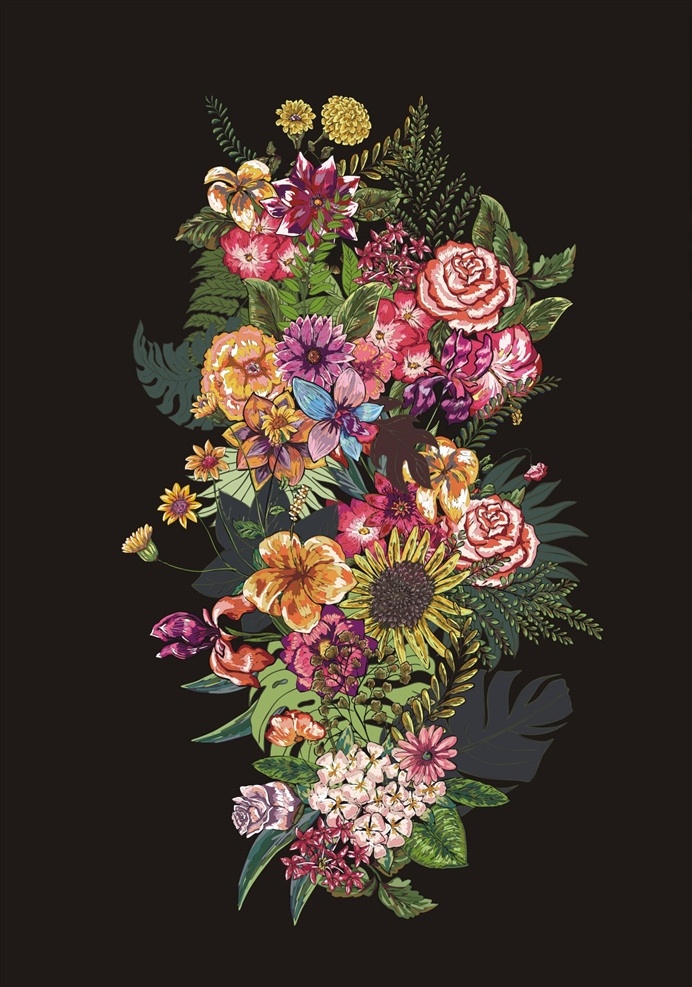花朵 花卉 矢量图 服装设计 男装设计 女装设计 民族花纹花边 箱包印花 男装印花 女装印花 童装印花 潮流服装印花 潮牌设计 面料印花 布料印花 线描花 花朵花卉 花朵绿叶 绿叶绣花 花卉绣花 花朵花卉刺绣 绣花刺绣图案 花蕊 花朵大全 花卉大全 植物花 共享素材2